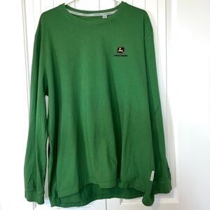 John Deere Men’s Extra Large XL Long Sleeve T-Shirt Classic Green Embroidered